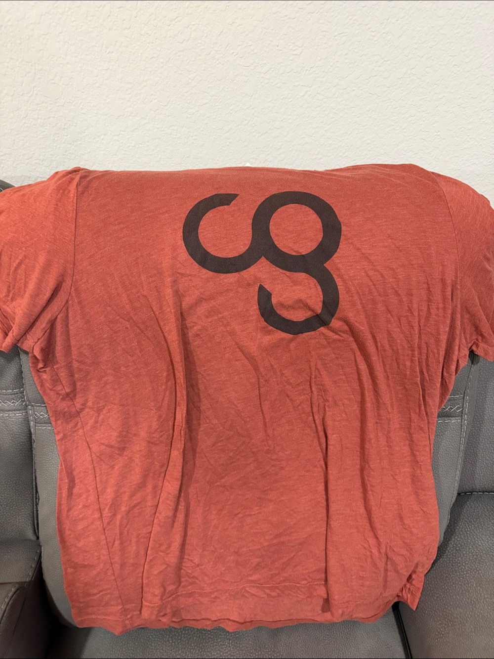 Bella Canvas Rust Red Short Sleeve Tee with Black Graphic